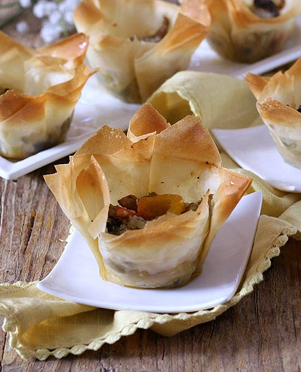Cestini di pasta fillo alle verdure