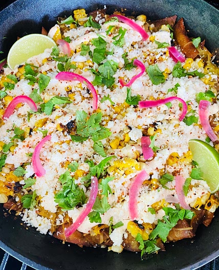 Smoked Street Corn Chilaquiles