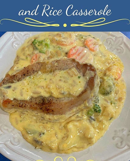 Cheesy Pork Chop and Rice Casserole
