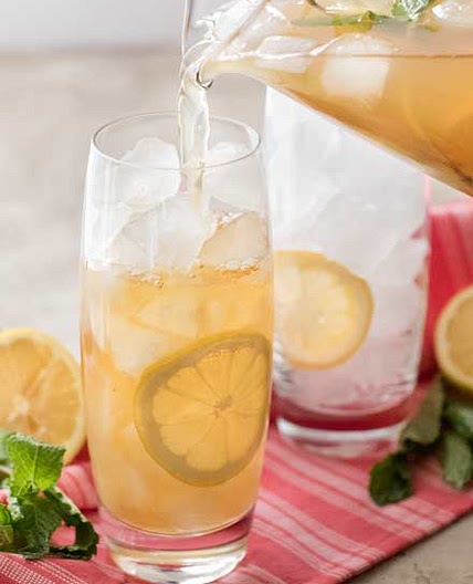 Iced Green Tea with Mint and Honey