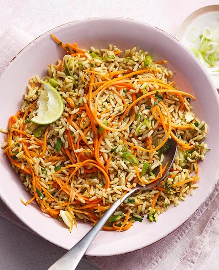 Microwave carrot and ginger rice