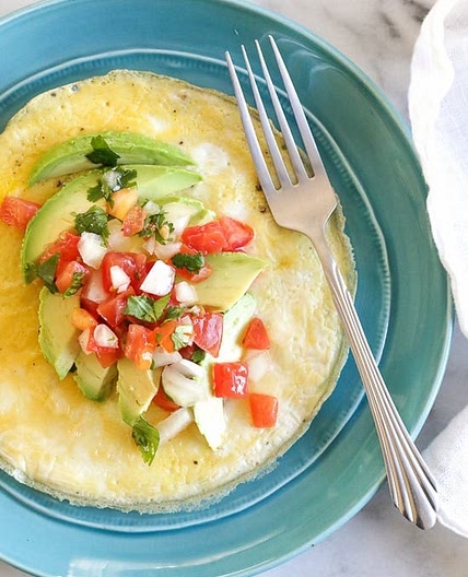 Open-Faced Omelet with Avocado and Pico de Gallo