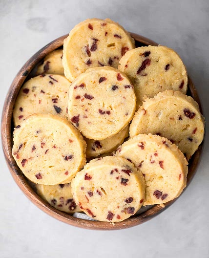 Cranberry Orange Shortbread Cookies