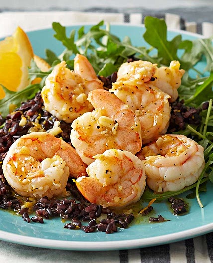 Citrus Shrimp with Black Rice
