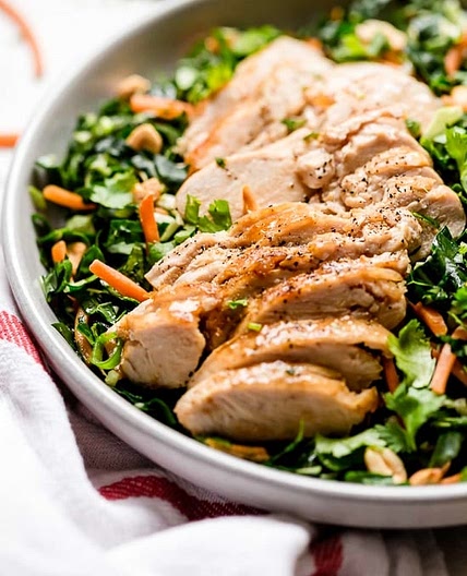 Houston’s (Lightened-Up) Kale Salad with Peanut Vinaigrette