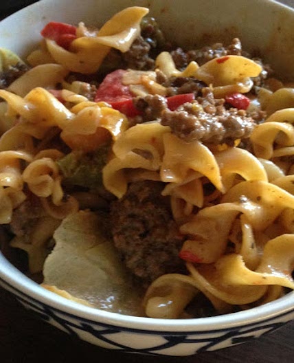 Beef and Vegetable Skillet with Queso