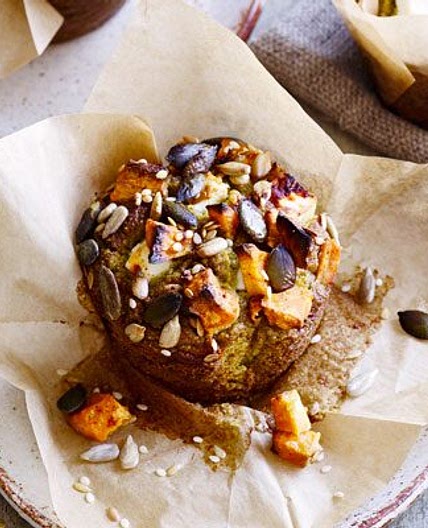 Sweet potato, avocado & feta muffins