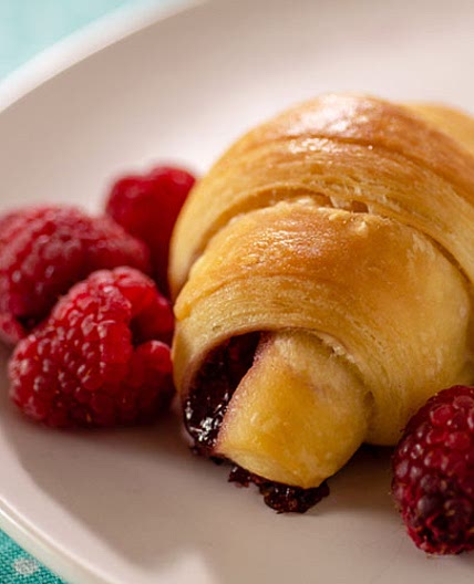 Raspberry Brioche Crescents