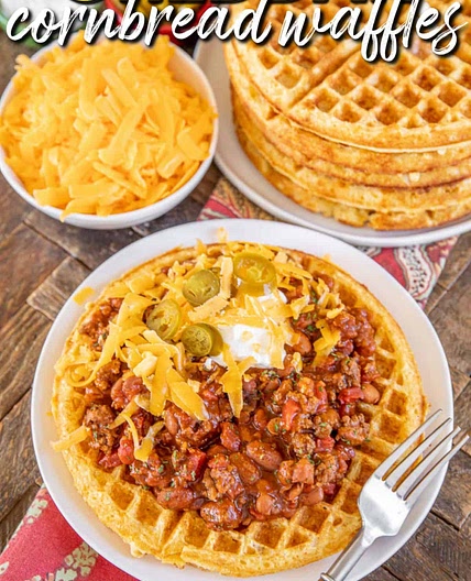 Cheddar Cornbread Waffles