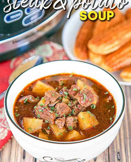 Slow Cooker Steak and Potato Soup