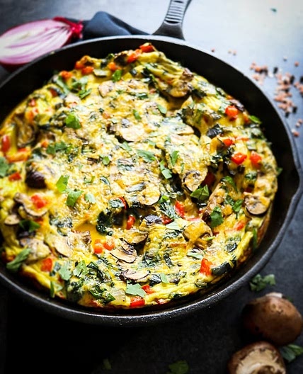 Baked Spinach and Mushroom Frittata