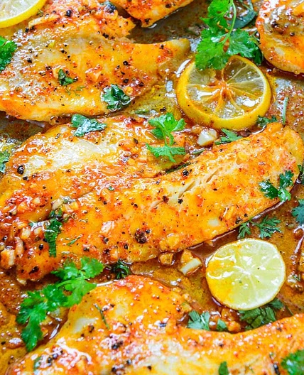Spicy Lemon Garlic Baked Tilapia Recipe