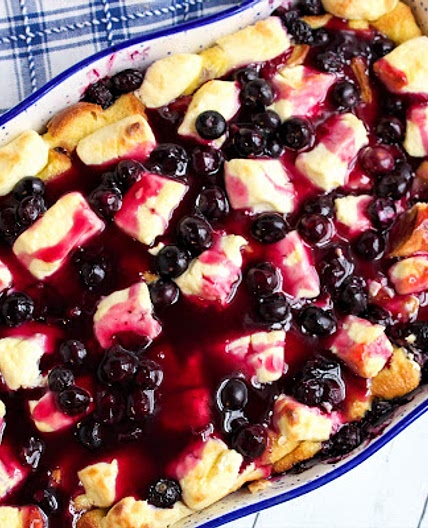 Blueberry Cream Cheese French Toast Casserole