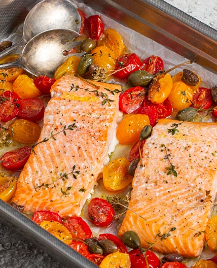 Filetti di salmone alla mediterranea