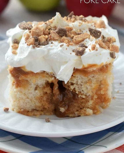 Caramel Apple Poke Cake