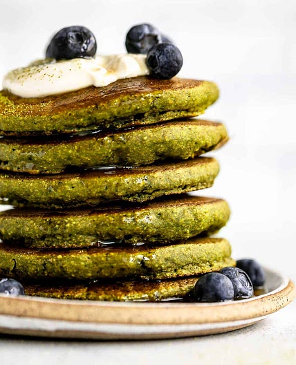 Fluffy Matcha Pancakes