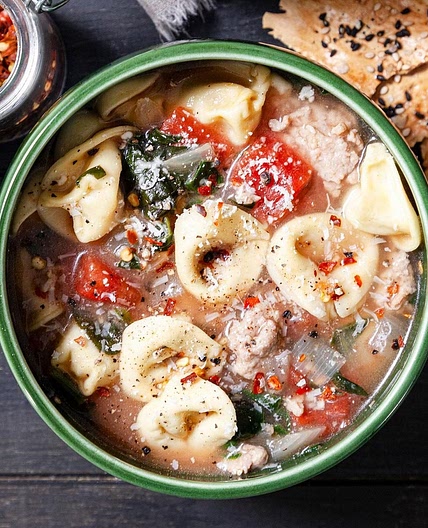 Rustic Italian Tortellini Soup