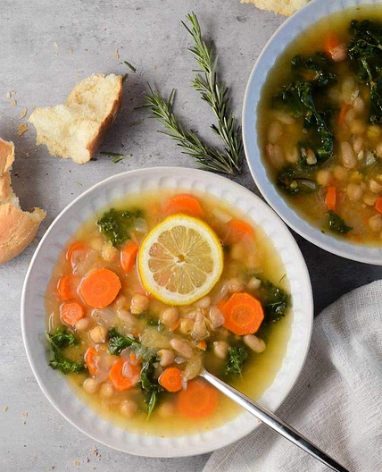 Creamy Lemon Rosemary White Bean Soup