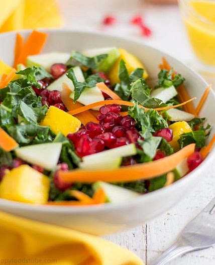 Healthy Kale Salad with Mango Dressing