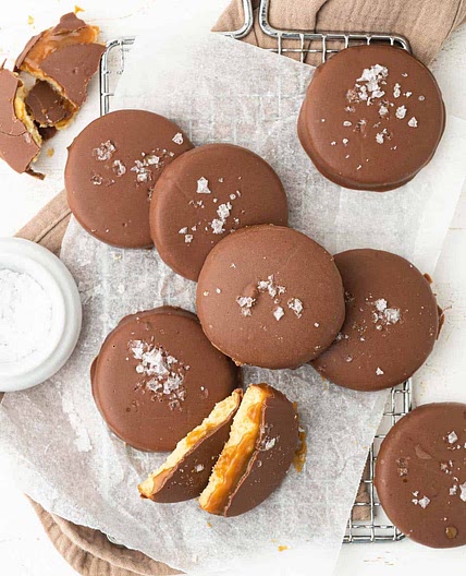 Twix-Inspired Shortbread Cookies | Catherine Zhang