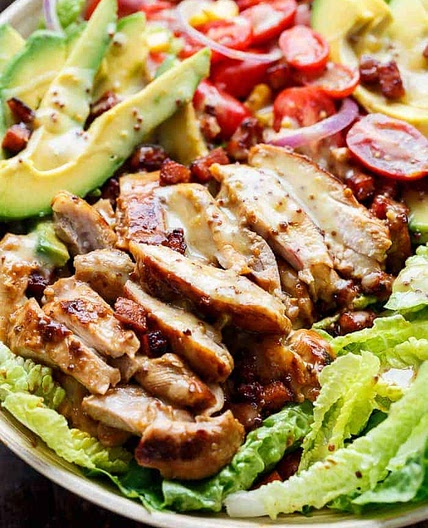 Honey Mustard Chicken Salad With Bacon & Avocado
