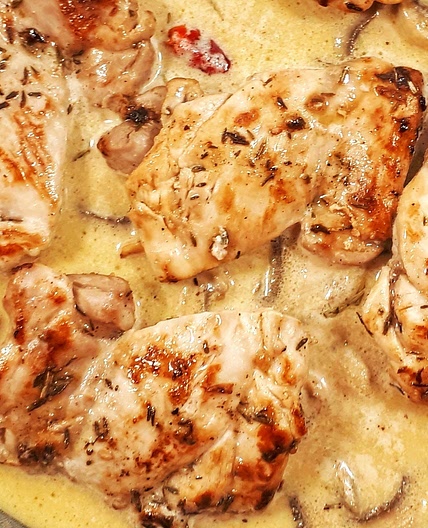 Keto Chicken Thighs with Mushrooms Sauce