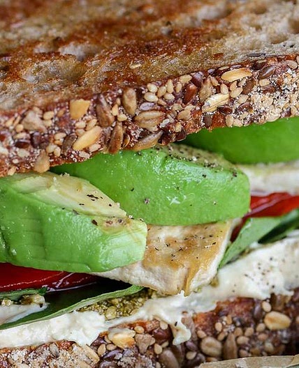 Roasted Bell Pepper Pesto Sandwich