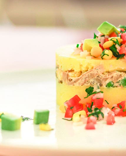 Peruvian Causa with Oyster Mushrooms