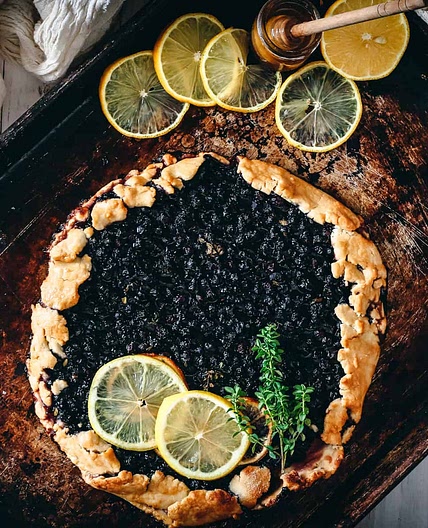 Gluten free blueberry galette with lemon