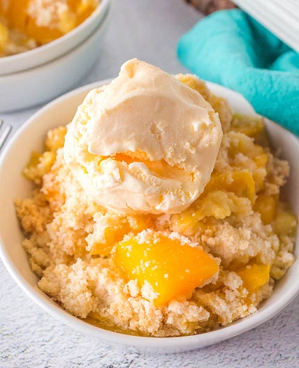 1 cup Peach Cobbler (with canned peaches and self-rising flour)