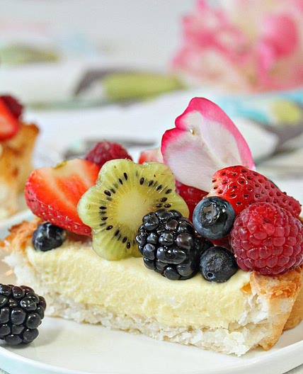 Coconut Macaroon Tart With Passion Fruit Cream