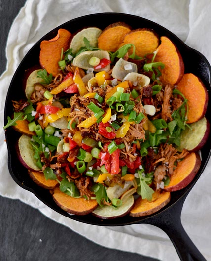 Pulled Pork Loaded Sweet Potato Nachos