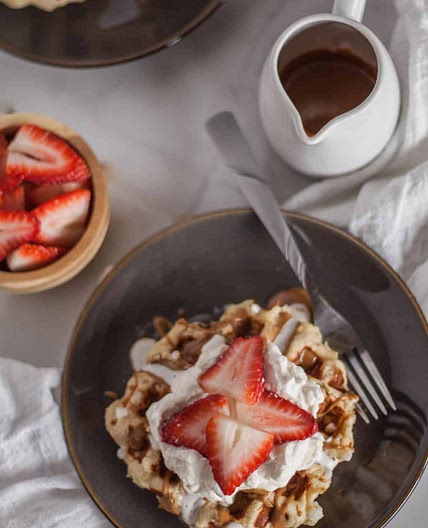 Belgian Liege Waffles with Cookie Butter