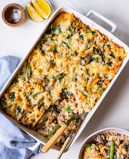 Healthier Creamy Tuna Pasta Bake