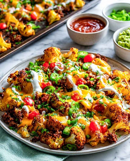 Loaded Cauliflower Nachos