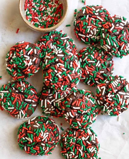 Chocolate Sprinkle Crinkle Cookies