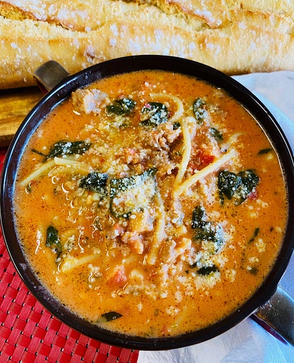 Italian Sausage Spaghetti Soup