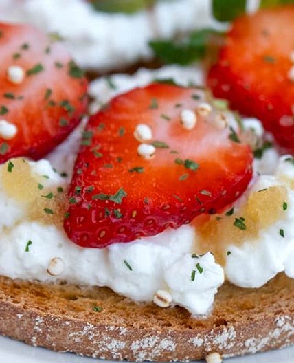 Whipped Cottage Cheese Toast With Honey