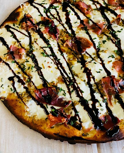 Burrata Prosciutto Outdoor Pizza