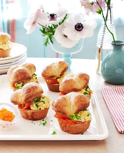 Brioche rolls with scrambled egg and citrus-cured ocean trout