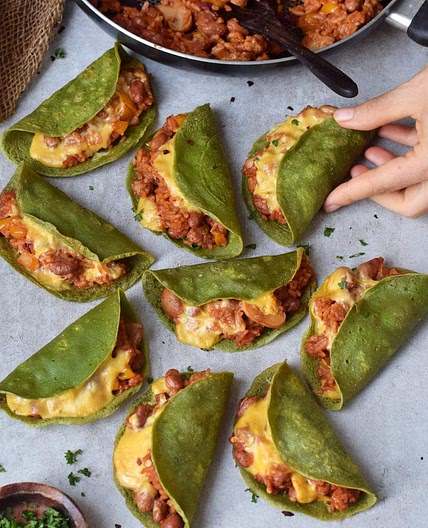 Crispy Spinach Tacos