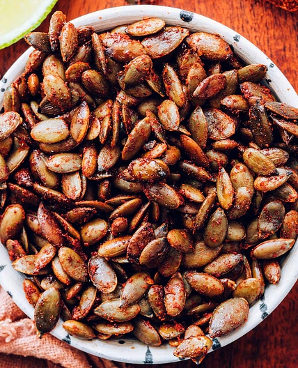 Chili Lime Roasted Pepitas (5 Ingredients!)