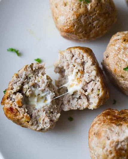 Feta-Stuffed Greek Turkey Meatballs