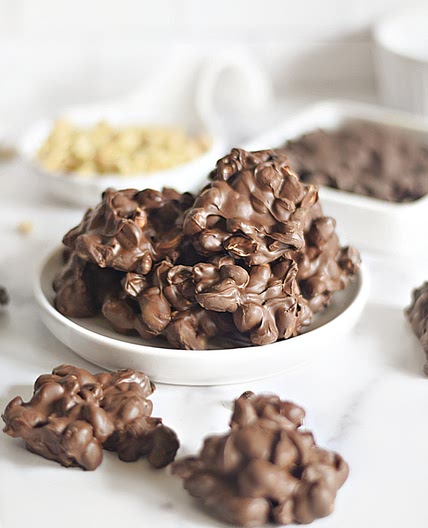 Chocolate Peanut Clusters Made with Two-Ingredients