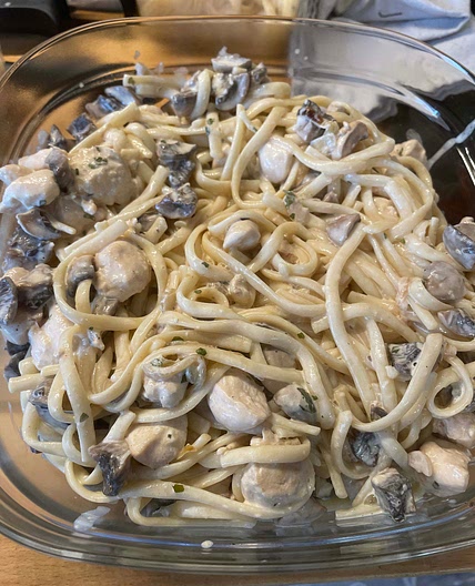 Linguini poulet champignon