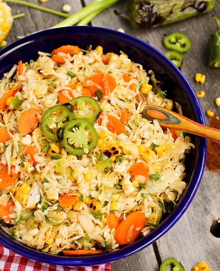 Grilled Corn and Jalapeno Slaw