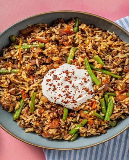 Lamb Rogan Josh Pilaf with Tenderstem®, Mango Chutney and Yoghurt
