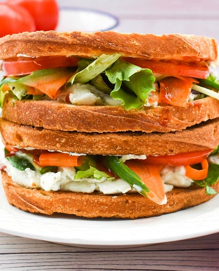 Pickled Vegetable Sandwiches with Cream Cheese