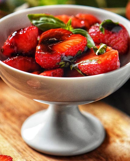 Balsamic Strawberries with Basil
