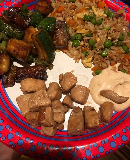 Japanese Steakhouse Hibachi Chicken and Steak With Vegtables